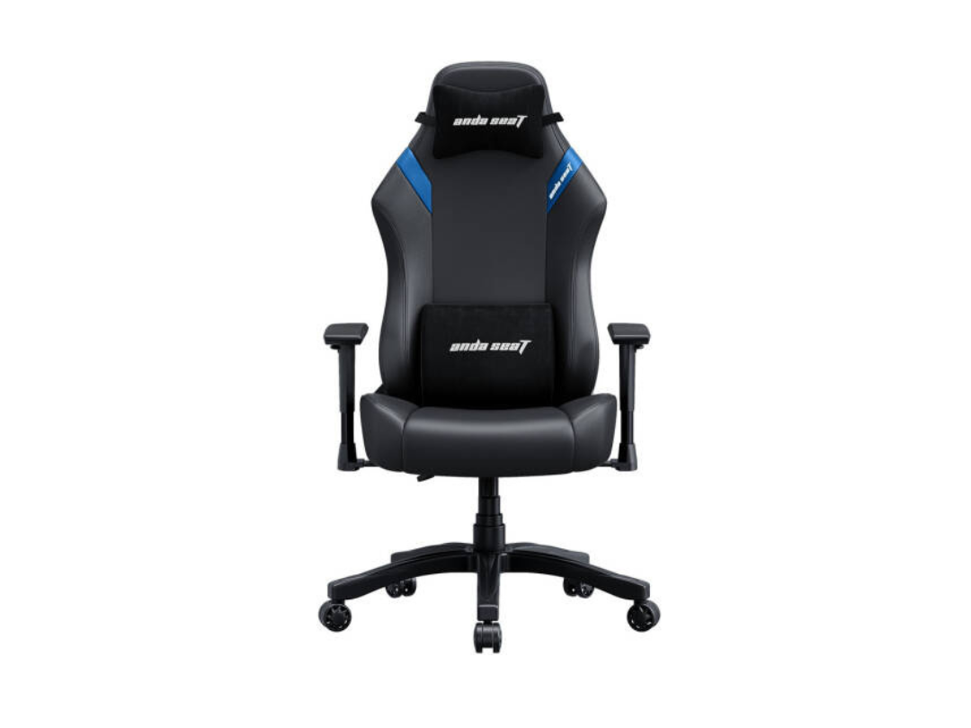 AndaSeat Luna Gaming Chair - PVC Leather, Adjustable, Black/Blue AndaSeat Luna Gaming Chair - PVC Leather, Adjustable, Black/Blue